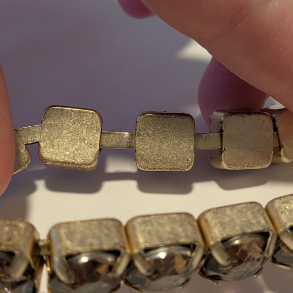 Vintage Brown Rhinestone Stretch Bracelet - Picture 5 of 5